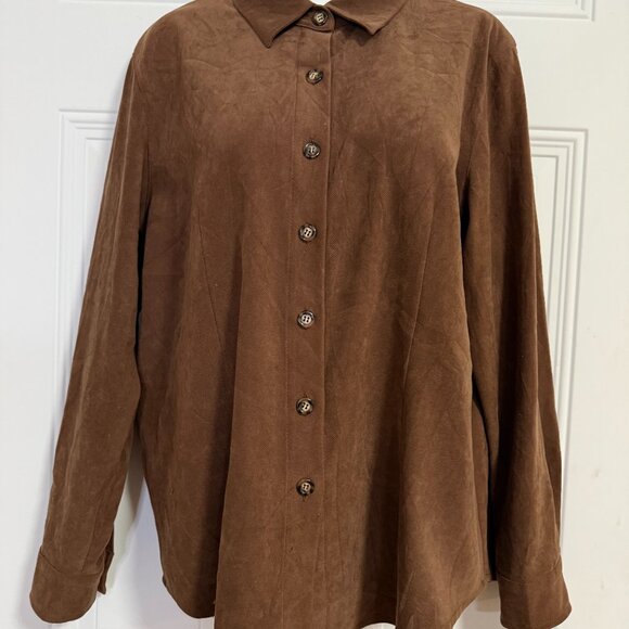 Talbots Women’s Stretch Fall Vibes Blouse Brown Medium Goblincore SZ Medium - Picture 8 of 8